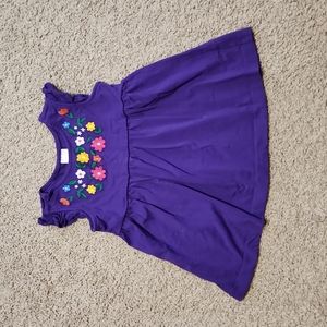 Hanna Andersson 120 6 purple embroidered flowers shirt